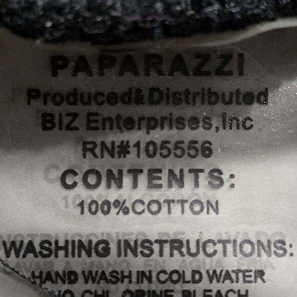 Paparazzi Biz Embroidered Asymmetric Cardigan Jacket Black Duster Cotton Medium - Picture 16 of 16